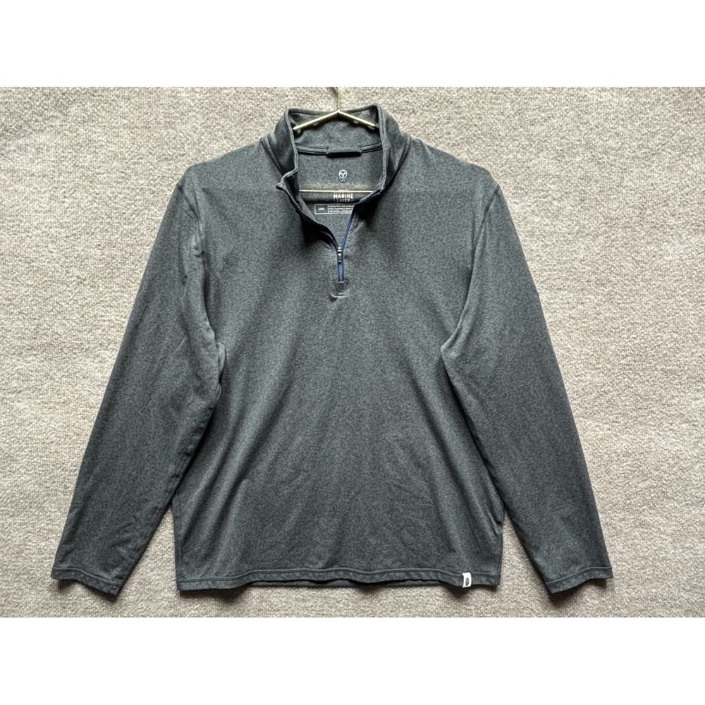 Marine Layer X Samsara Men's Sport Quarter Zip Pullover CG2 Charcoal Size‎ Large